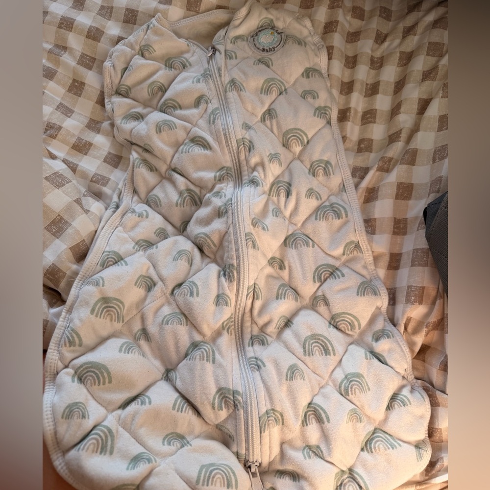 Dreamland Weighted Sleep Sack with Sage Rainbow Print